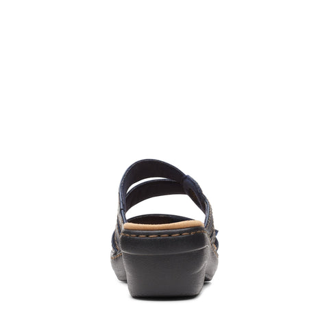 Clarks Merliah Coral 26164956 Womens Blue Leather Heeled Sandals Shoes
