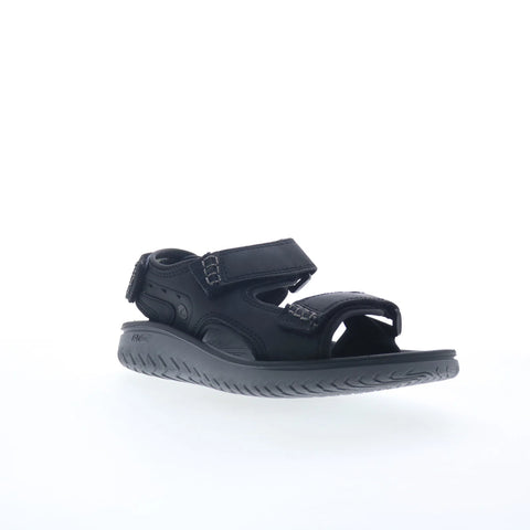 Clarks Wesley Bay 26165205 Mens Black Synthetic Strap Sport Sandals Shoes