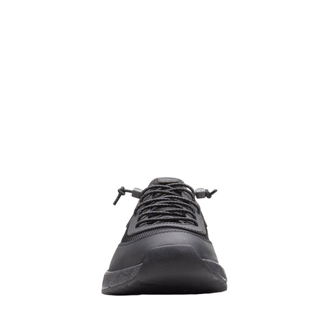 Clarks Davis Low 26165333 Mens Black Leather Lace Up Athletic Running Shoes