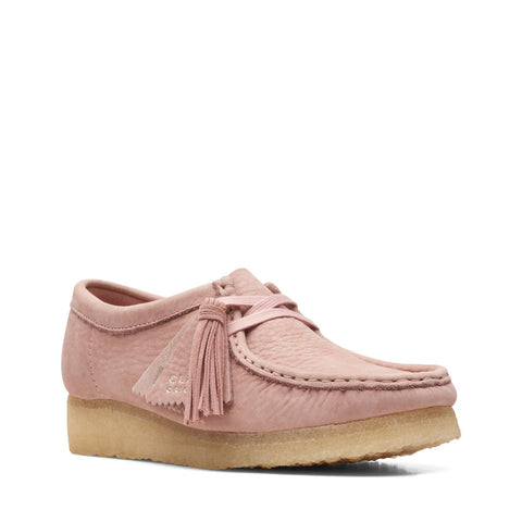 Clarks Wallabee 26165558 Womens Pink Nubuck Oxfords & Lace Ups Casual Shoes