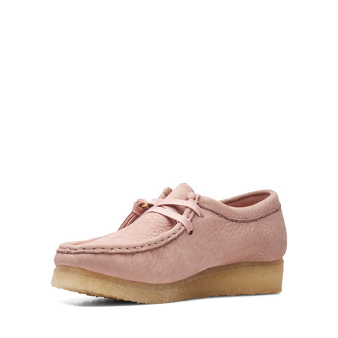 Clarks Wallabee 26165558 Womens Pink Nubuck Oxfords & Lace Ups Casual Shoes