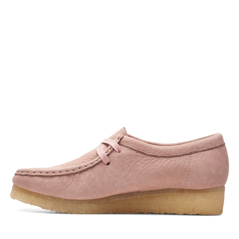 Clarks Wallabee 26165558 Womens Pink Nubuck Oxfords & Lace Ups Casual Shoes