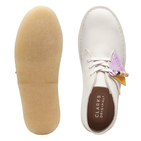 Clarks Desert Coal 26165813 Womens White Nubuck Lace Up Chukkas Boots 