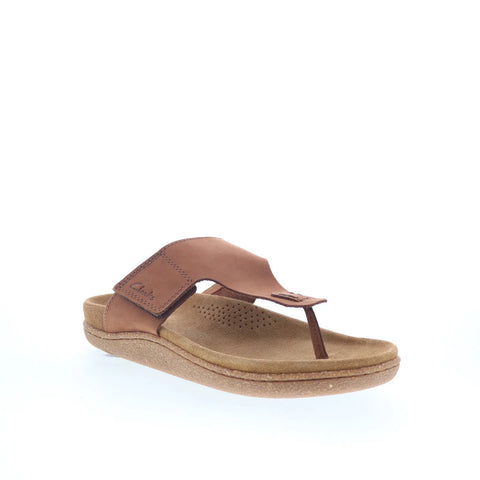 Clarks Pilton Post 26165837 Mens Brown Nubuck Slip On Flip-Flops Sandals Shoes