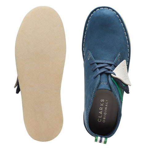 Clarks Desert Coal 26165919 Womens Blue Leather Lace Up Chukkas Boots 