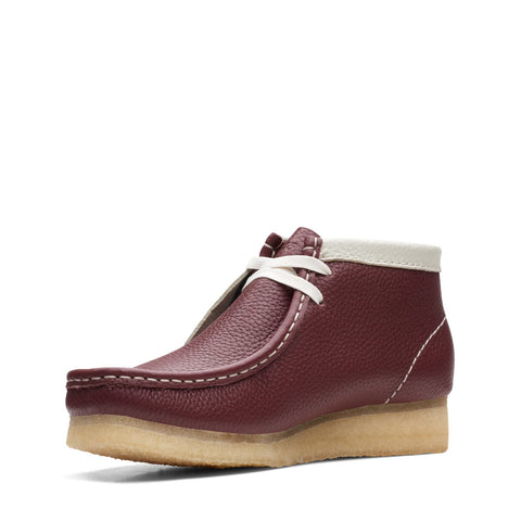 Clarks Wallabee Boot 26166098 Womens Burgundy Lace Up Leather Chukkas Boots