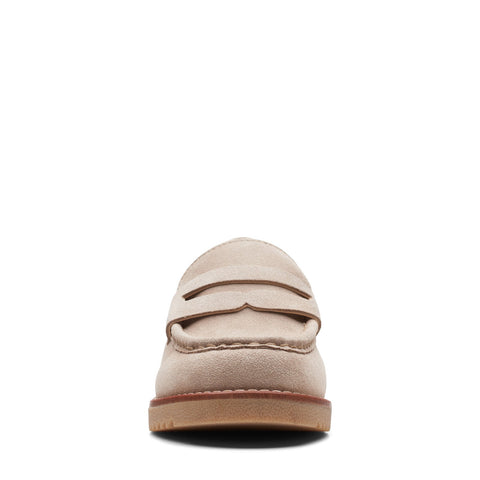Clarks Eden Style 26166686 Womens Beige Suede Loafers & Slip Ons Penny Shoes