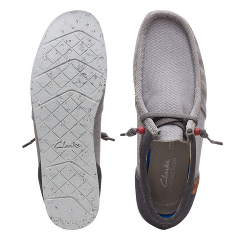 Clarks ShacreLite Moc Mens Gray Wide Oxfords & Lace Ups Casual Shoes