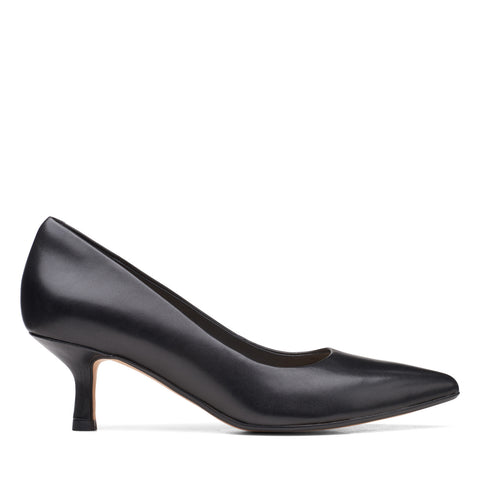 Clarks VViolet 55 Rae 26167443 Womens Black Leather Pumps Heels Shoes