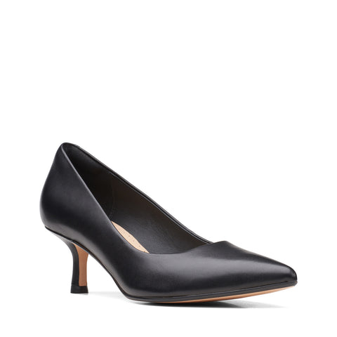 Clarks VViolet 55 Rae 26167443 Womens Black Leather Pumps Heels Shoes