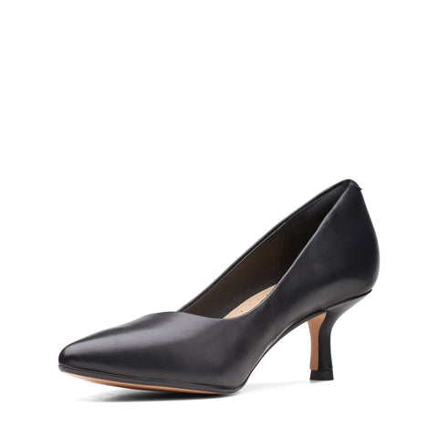 Clarks VViolet 55 Rae 26167443 Womens Black Leather Pumps Heels Shoes