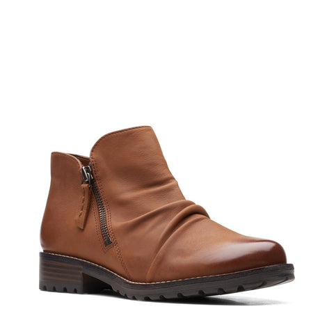 Clarks Clarkwell Zip 26167471 Womens Brown Leather Ankle & Booties Boots