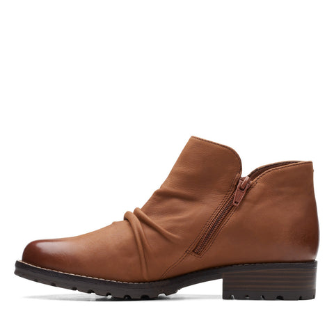 Clarks Clarkwell Zip 26167471 Womens Brown Leather Ankle & Booties Boots