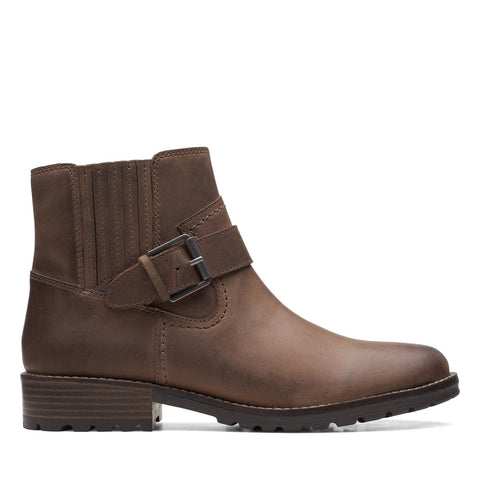 Clarks Clarkwell Strap 26167473 Womens Brown Nubuck Casual Dress Boots