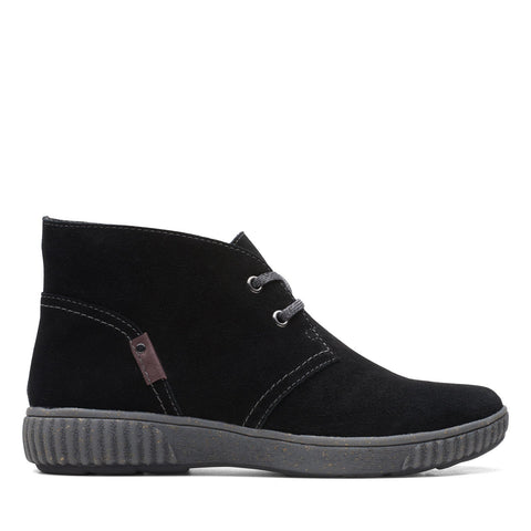 Clarks Magnolia Charm 26167480 Womens Black Wide Suede Ankle & Booties Boots