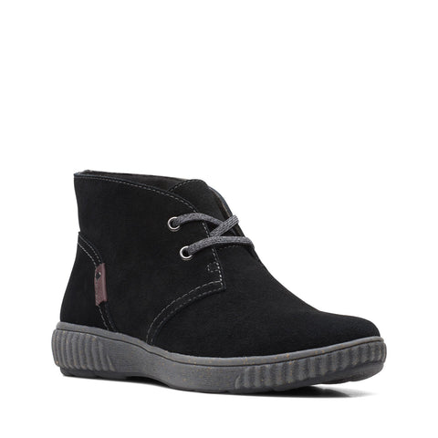 Clarks Magnolia Charm 26167480 Womens Black Wide Suede Ankle & Booties Boots