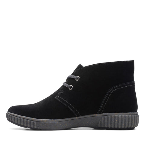 Clarks Magnolia Charm 26167480 Womens Black Wide Suede Ankle & Booties Boots