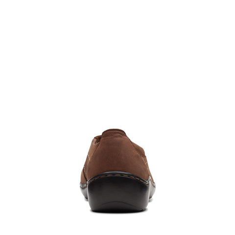Clarks Cora Edge 26167554 Womens Brown Leather Slip On Loafer Flats Shoes