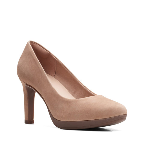 Clarks Ambyr Joy 26167637 Womens Brown Suede Slip On Pumps Heels Shoes