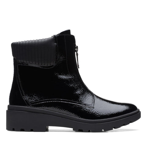 Clarks Calla Zip 26167694 Womens Black Leather Zipper Casual Dress Boots