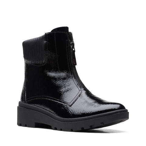 Clarks Calla Zip 26167694 Womens Black Leather Zipper Casual Dress Boots