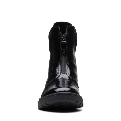 Clarks Calla Zip 26167694 Womens Black Leather Zipper Casual Dress Boots