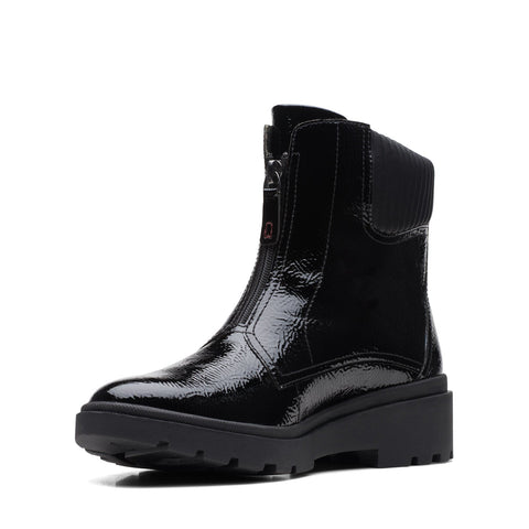 Clarks Calla Zip 26167694 Womens Black Leather Zipper Casual Dress Boots