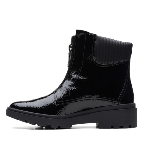 Clarks Calla Zip 26167694 Womens Black Leather Zipper Casual Dress Boots