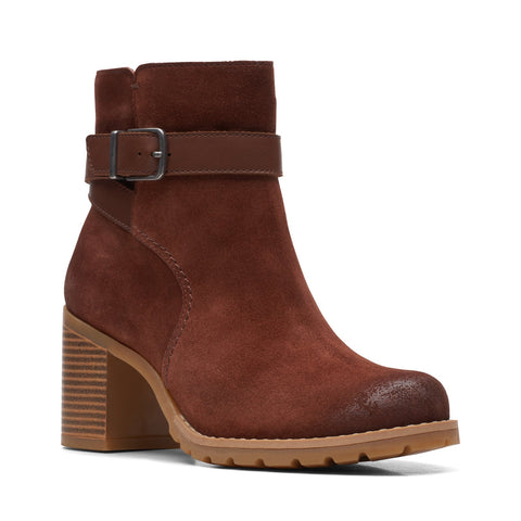 Clarks Clarkwell Hall 26167718 Womens Brown Suede Ankle & Booties Boots