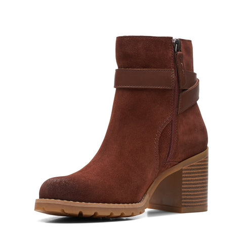 Clarks Clarkwell Hall 26167718 Womens Brown Suede Ankle & Booties Boots