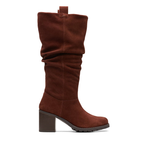 Clarks Clark Well Rise 26167722 Womens Brown Suede Casual Dress Boots