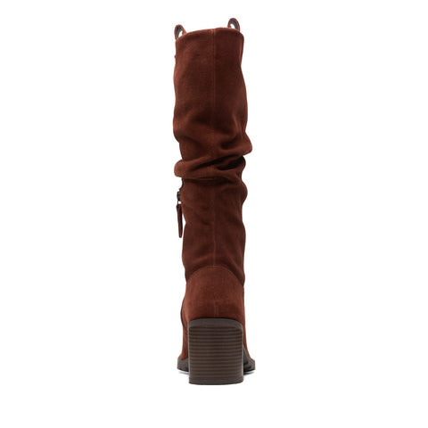 Clarks Clark Well Rise 26167722 Womens Brown Suede Casual Dress Boots