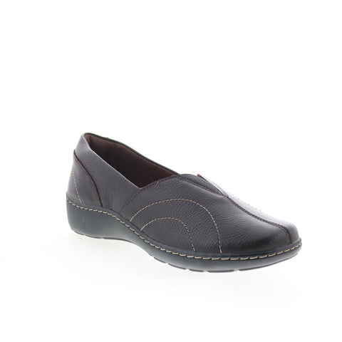 Clarks Cora Meadow 26167756 Womens Brown Leather Slip On Loafer Flats Shoes