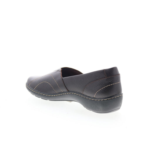 Clarks Cora Meadow 26167756 Womens Brown Leather Slip On Loafer Flats Shoes