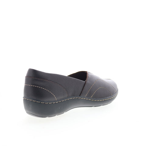 Clarks Cora Meadow 26167756 Womens Brown Leather Slip On Loafer Flats Shoes
