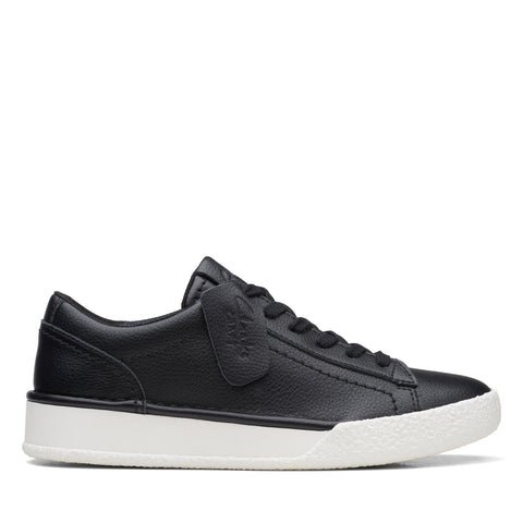 Clarks Craft Cup Walk 26167764 Womens Black Leather Lifestyle Sneakers Shoes