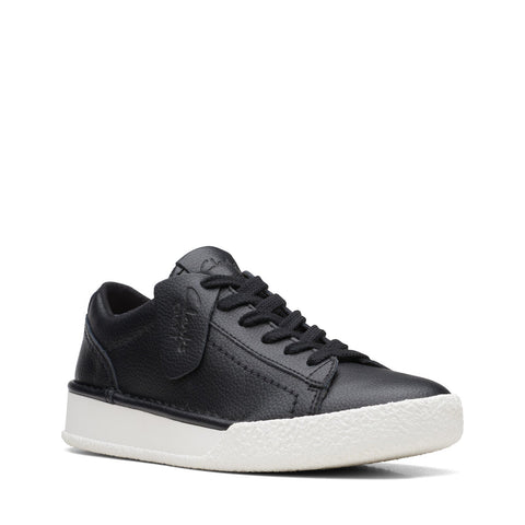 Clarks Craft Cup Walk 26167764 Womens Black Leather Lifestyle Sneakers Shoes