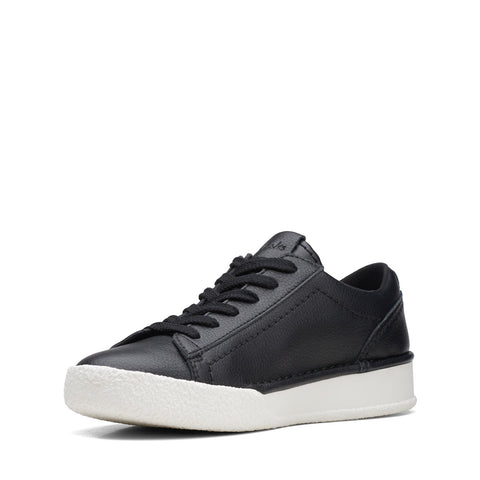 Clarks Craft Cup Walk 26167764 Womens Black Leather Lifestyle Sneakers Shoes
