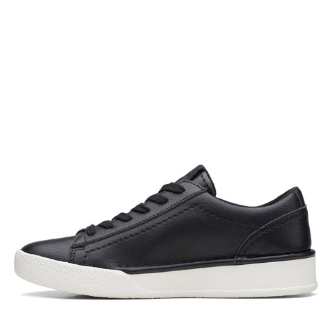 Clarks Craft Cup Walk 26167764 Womens Black Leather Lifestyle Sneakers Shoes