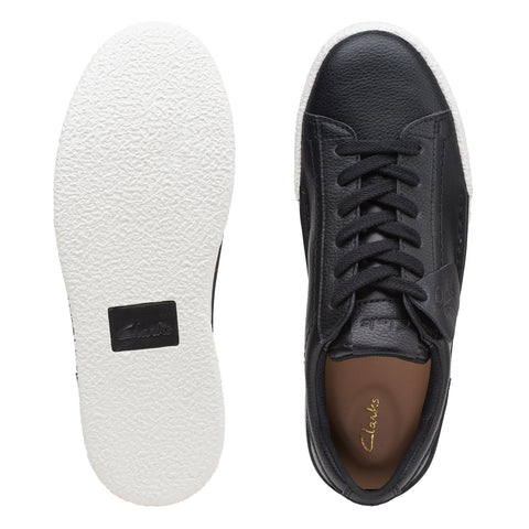 Clarks Craft Cup Walk 26167764 Womens Black Leather Lifestyle Sneakers Shoes