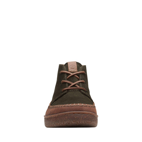 Clarks Hodson Mid 26167769 Mens Green Suede Lace Up Chukkas Boots