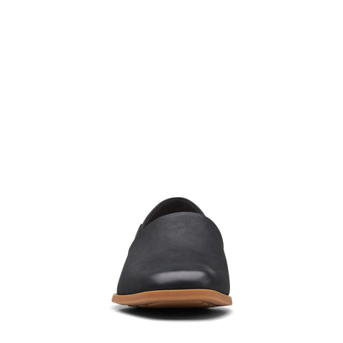 Clarks Pure Belle 26167799 Womens Black Leather Slip On Loafer Flats Shoes