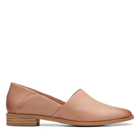 Clarks Pure Belle 26167801 Womens Brown Leather Slip On Loafer Flats Shoes
