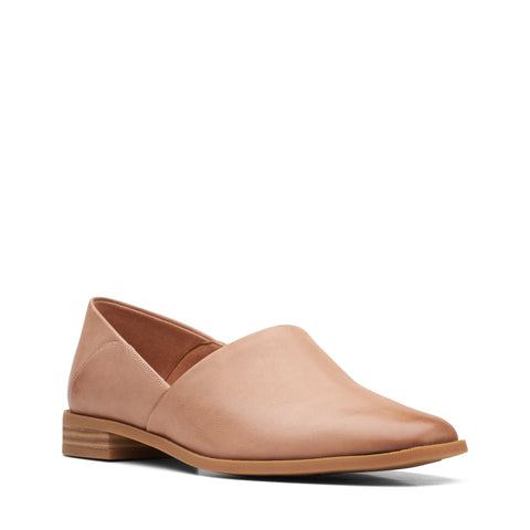 Clarks Pure Belle 26167801 Womens Brown Leather Slip On Loafer Flats Shoes