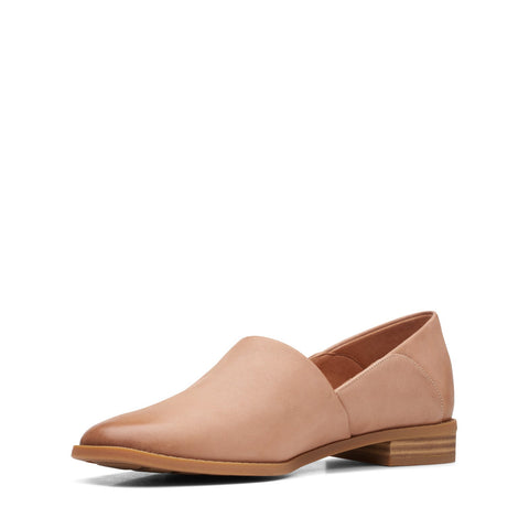 Clarks Pure Belle 26167801 Womens Brown Leather Slip On Loafer Flats Shoes