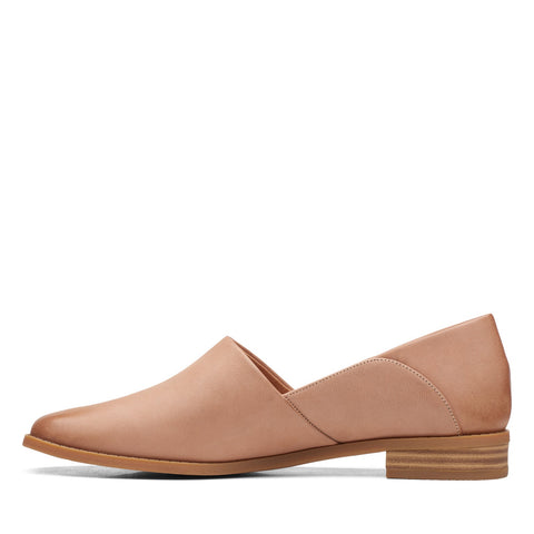 Clarks Pure Belle 26167801 Womens Brown Leather Slip On Loafer Flats Shoes