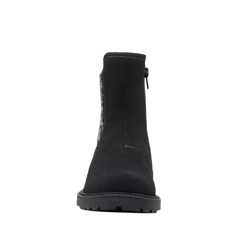 Clarks Opal Sky 26167827 Womens Black Suede Slip On Chelsea Boots