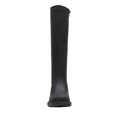 Clarks Opal Glow 26167910 Womens Black Leather Zipper Knee High Boots