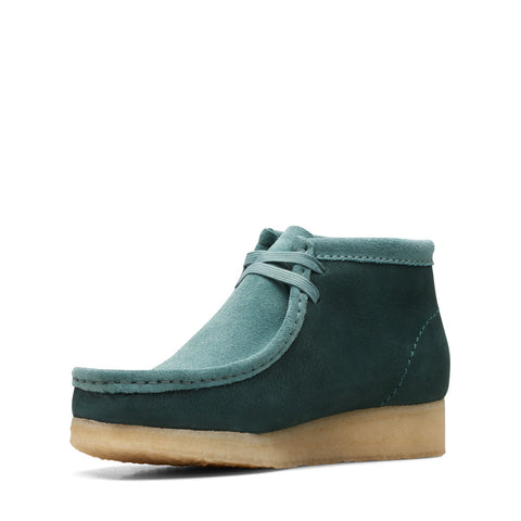Clarks Wallabee Boot 26167942 Womens Green Leather Lace Up Chukkas Boots