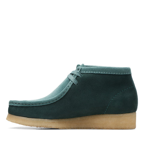 Clarks Wallabee Boot 26167942 Womens Green Leather Lace Up Chukkas Boots